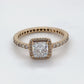 14K Yellow Gold Pandora Square Sparkle Halo Ring; Size: 6; 1.5DWT