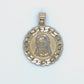 10K Two-Tone Gold Circular Jesus Head Pendant
