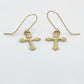 14K Yellow Gold Cross Earrings; 0.4DWT; 0.7g