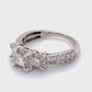 10K White Gold Diamond Lady's Fashion Ring; 1.8DWT; Size 6