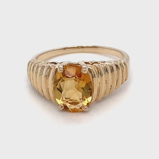 10K Yellow Gold Citrine Ring; 1.40CTW; Size 7; 2.1DWT