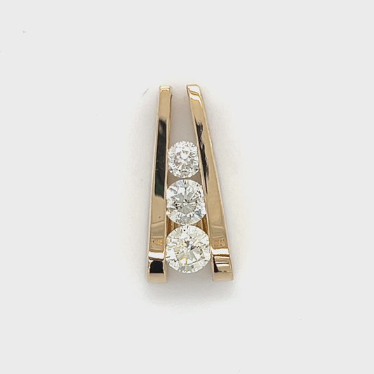 14K Yellow Gold Diamond Pendant; 1.20CTW; 5.2g
