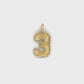 14K Yellow Gold "3" Pendant; 0.3g; 0.2DWT