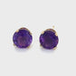 14K Yellow Gold Synthetic Amethyst Stud Earrings; 0.8DWT; 1.2g