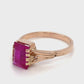 14K Rose Gold Synthetic Ruby Ring; 1.80DWT; 2.8g; Size 7
