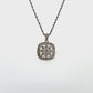 14K White Gold Diamond Pendant on 17" Chain Necklace