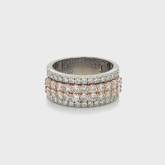 10K White Gold Diamond Lady's Fashion Ring; Size 10