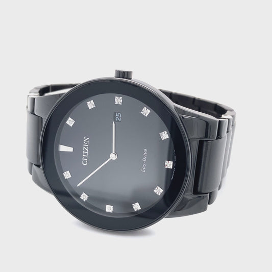 Citizen J165-S086892: Axiom Men's Eco-Drive Black Stainless Steel Watch