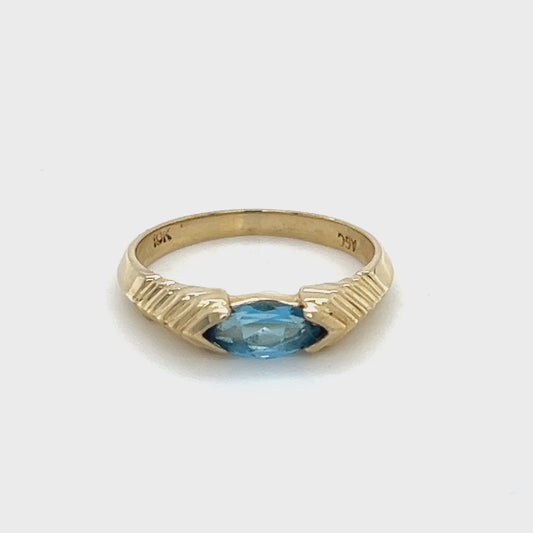 10K Yellow Gold Topaz Lady's Fashion Ring; 1.4DWT; Size 6.5