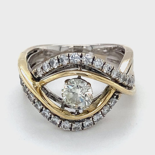 14K Yellow Gold Diamond Lady's Fashion Ring; 5.5DWT; Size 7.5