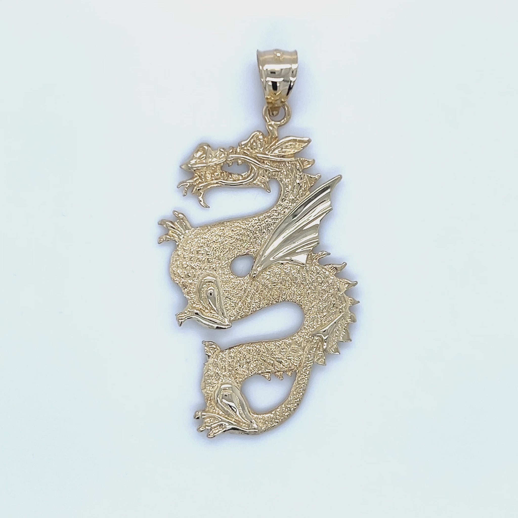 10K Yellow Gold Dragon Pendant