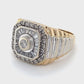 14K Yellow Gold & Diamond Gentleman's Ring; 9.1DWT; Size 11