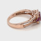 14K Rose Gold Synthetic Ruby & Diamond Ring; 2.6DWT; Size 7.5
