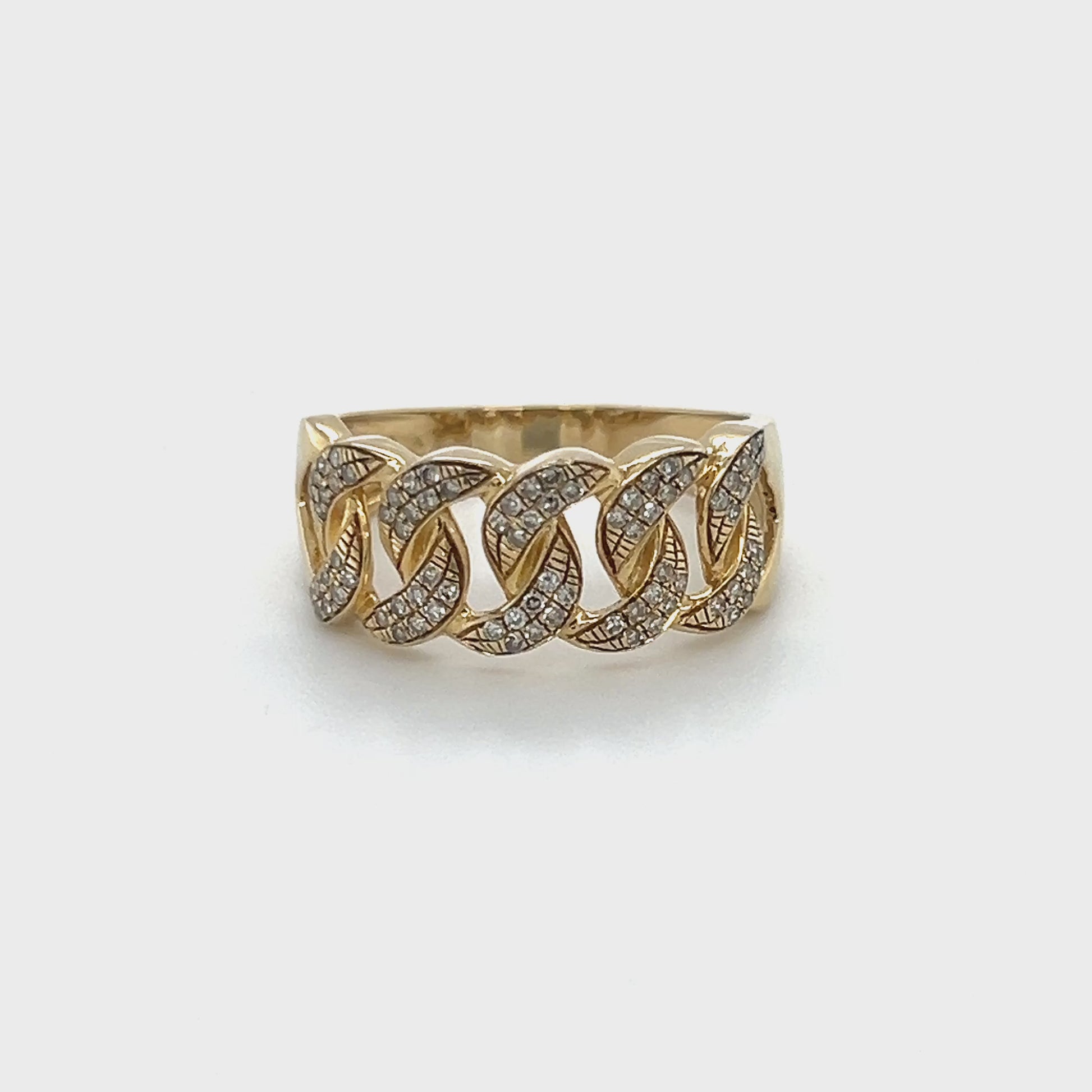 10K Yellow Gold Diamond Lady's Fashion Ring; Size 9 Video