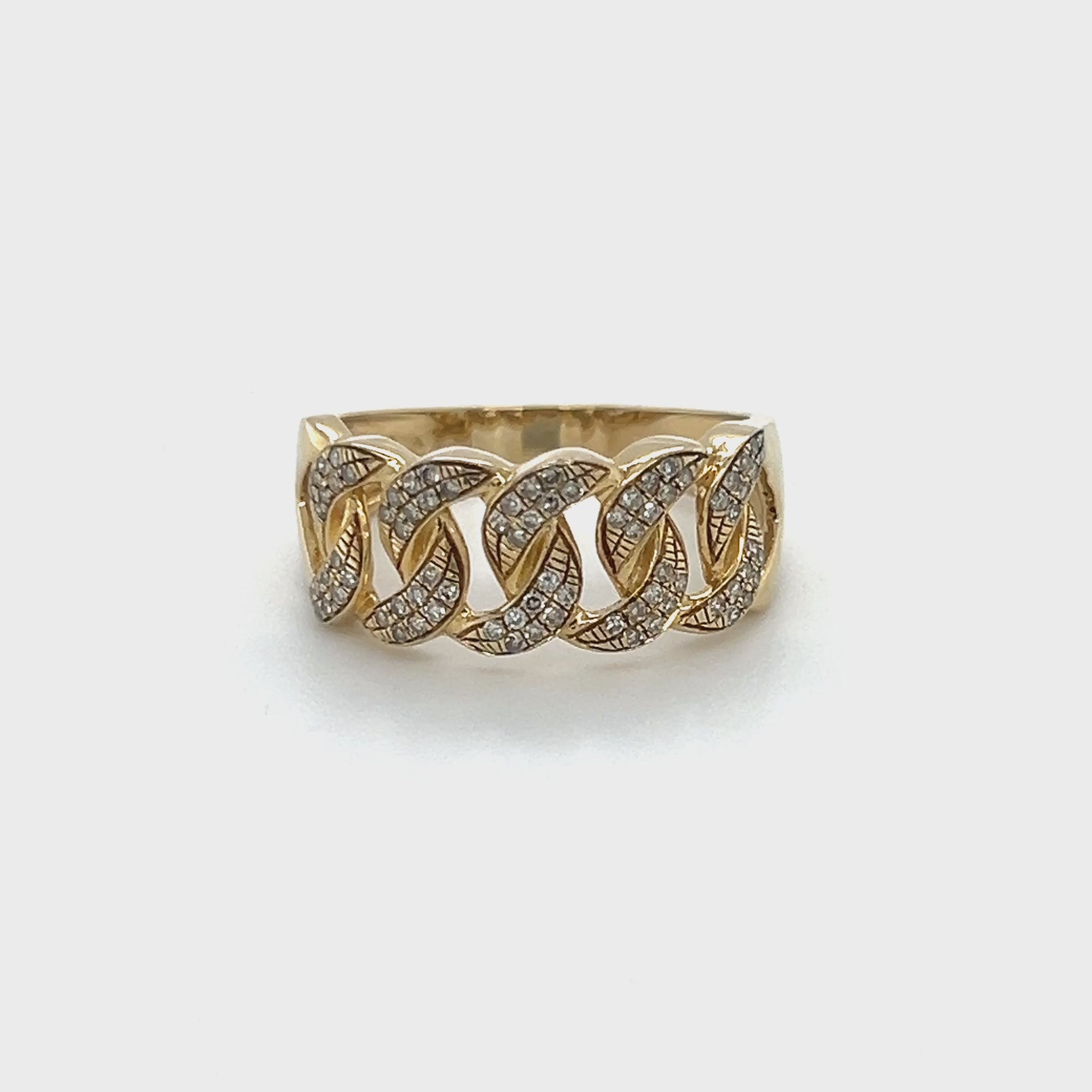 10K Yellow Gold Diamond Lady's Fashion Ring; Size 9 Video