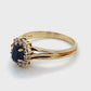 14K Yellow Gold Diamond & Sapphire Lady's Ring; 2.1DWT; Size 6.5