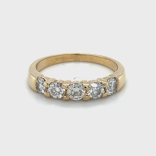14K Yellow Gold Diamond Lady's Ring; 1.25CTW; 3.3g; Size 7