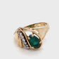 14K Yellow Gold Emerald & Diamonds Ring; 3.7DWT; 0.62 & 0.10CTW; Size 8.5