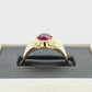 10K Yellow Gold Synthetic Ruby Gentleman's Ring; 4.4g; Size 8