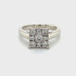 10K White Gold Diamond Lady's Fashion Ring; Size 7