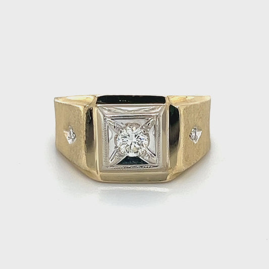 14K Yellow Gold Diamond Fashion Ring; 0.15CTW; Size 7