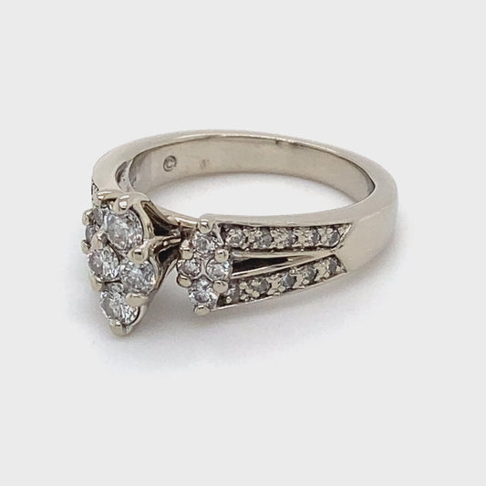 10K White Gold Diamond Ring; 0.51CTW; Size 4.5; 4.5g
