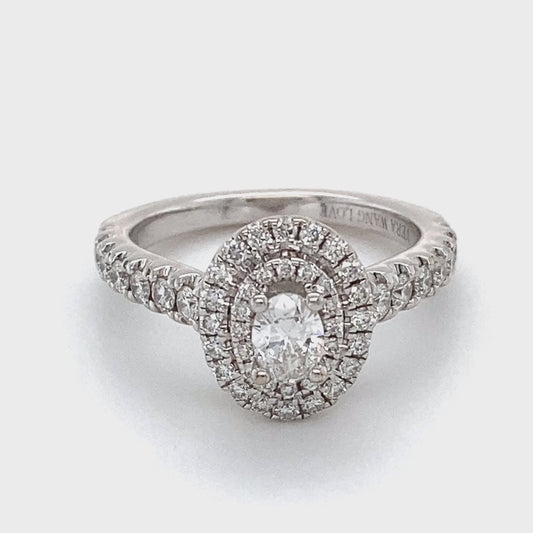 14K White Gold Diamond Ring; Vera Wang; 0.65CTW; Size 5