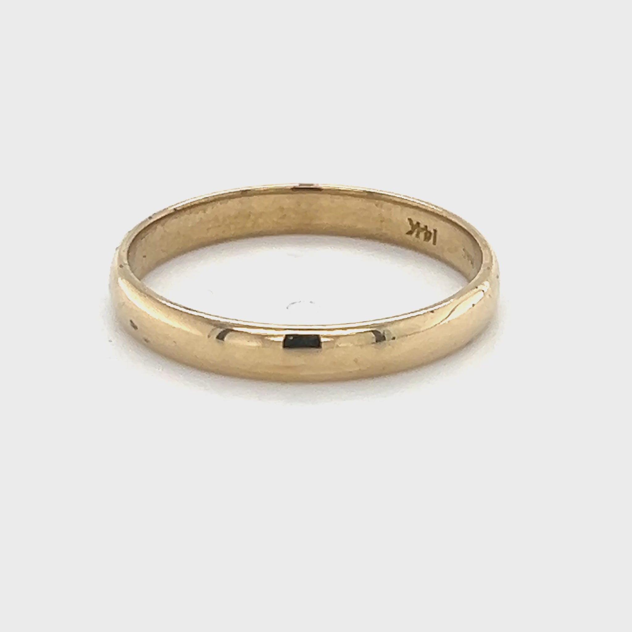 14K Yellow Gold Gentleman's Wedding Band; Size 10