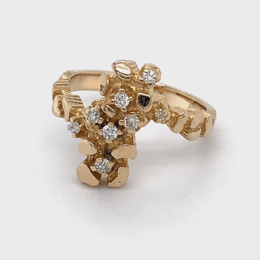 14K Yellow Gold Diamond Ring; 0.20CTW; Size 6.5; 5.2g