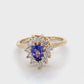 14K Yellow Gold Amethyst & Diamond Lady's Ring; 1.8DWT; Size 6
