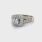 14K White Gold Diamond 1.10ctw Halo Engagement Ring; 2.5g