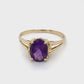 14K Yellow Gold Amethyst Ring; 1.5DWT; Size 7.5; 2.4g