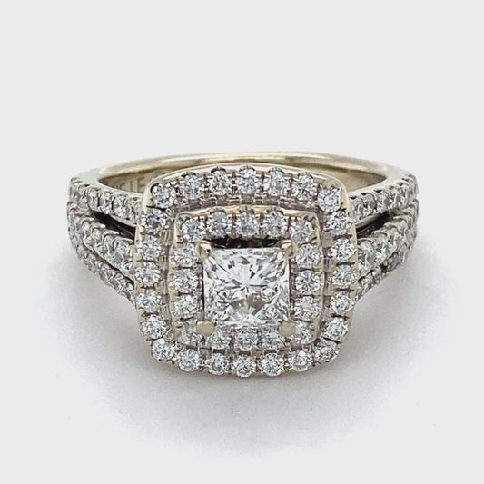 14K White Gold Leo Diamond Lady's Ring; 4.4DWT; Size 6.5