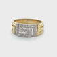 14K Two-Tone Gold CZ Unisex Ring; 4.1g; Size 8.75