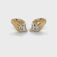 18K Two-Tone Gold Diamond Strawberry Stud Earrings; 0.13CTW; 2.9g
