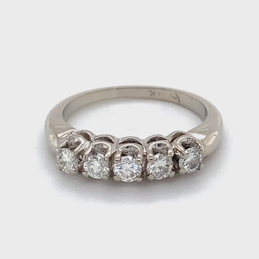 14K White Gold Diamond Ring; 0.50CTW; Size 6; 3.3g