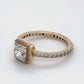 14K Yellow Gold Pandora Square Sparkle Halo Ring; Size: 6; 1.5DWT