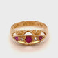 18K Yellow Gold Ruby & Diamond Lady's Ring; 1.8DWT; Size 7