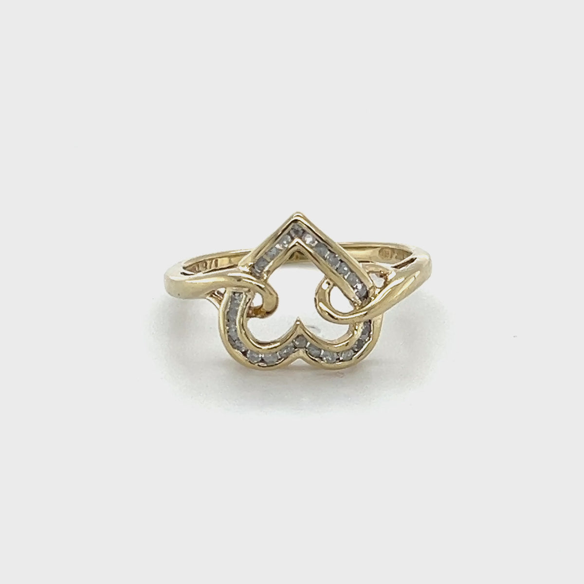 10K Yellow Gold Diamond Lady's Fashion Heart Ring