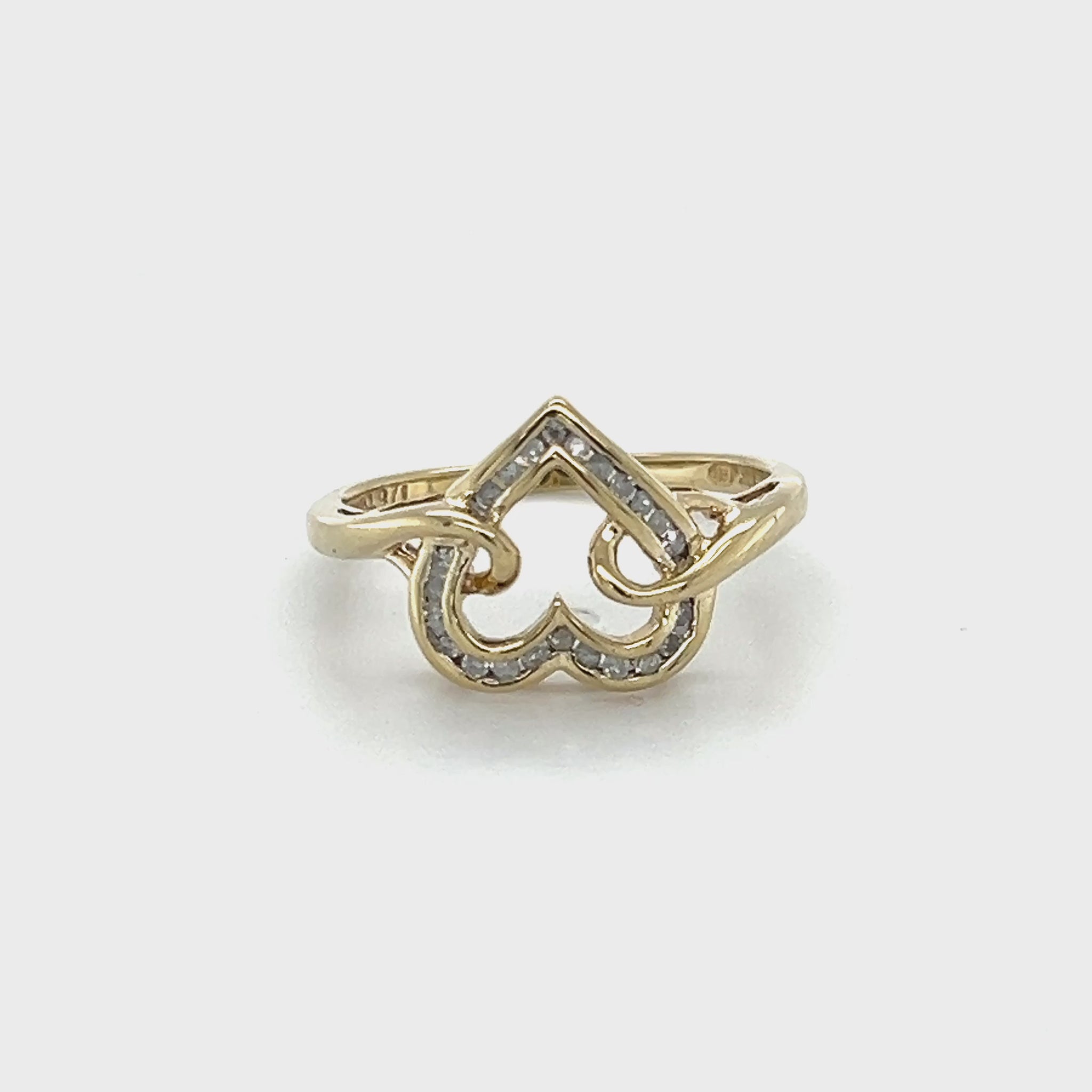 10K Yellow Gold Diamond Lady's Fashion Heart Ring