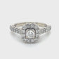 14K White Gold Diamond 0.72ctw Halo Engagement Ring; 5.6g