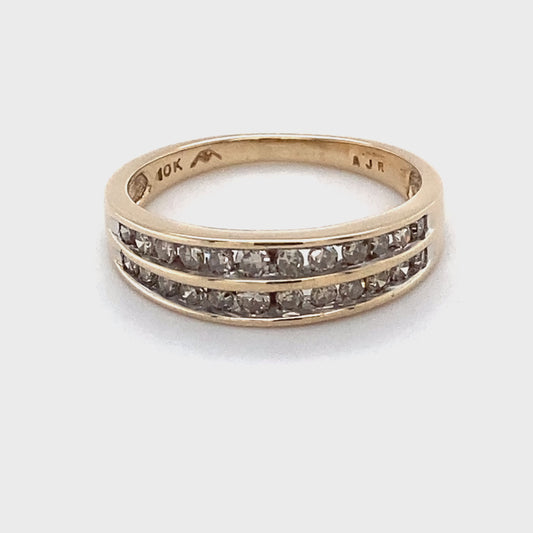 10K Yellow Gold Diamond Lady's Ring; 1.6DWT; Size 7