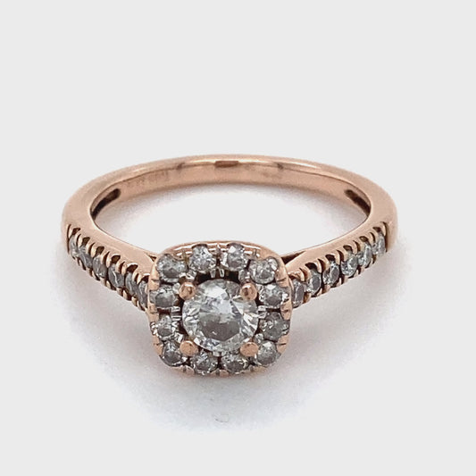 10K Rose Gold Diamond Lady's Ring; 1.9DWT; Size 7