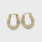 14K Two-Tone Gold Hoop Earrings; 0.7DWT; 1.1g