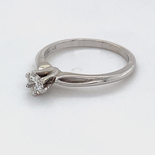 14K White Gold Diamond Solitaire Ring; 0.28CTW; Size 6.5; 1.4DWT