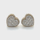 10K Yellow Gold Diamond Heart Stud Earrings; 1.0CTW; 5.1g