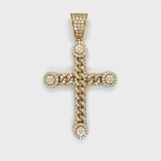 10K Yellow Gold Diamond Pendant; 3.2CTW; 11g