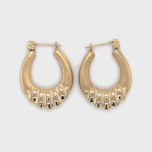 14K Yellow Gold Hoop Earrings; 0.9DWT; 1.4g