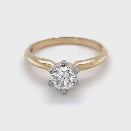 14K Yellow Gold Diamond Solitaire Ring; 0.73CTW; Size:6; 3.1g