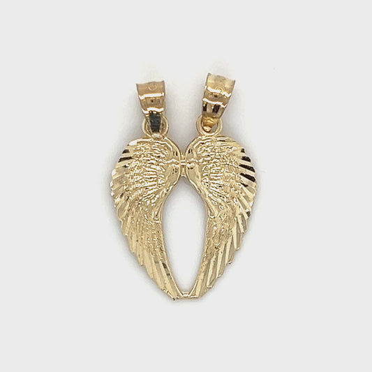 10K Yellow Gold Wings Pendant; 0.9g